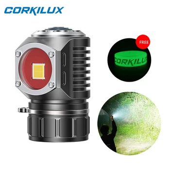 CORKILUX EDC סופר מבריק חזק פנס LED סוללה 18350 עוצמה מיני קטנה לפיד תאורת מחזיק מפתחות אור קמפינג מנורה