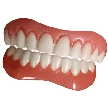 שיניים תותבות סיליקון העליון התחתון חזיתות מושלם לצחוק ציפוי שיניים תותבות משחה מזויף שיניים גשר נוח שיניים אורתודונטי