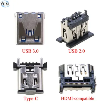 YuXi 1pc החלפת HDMI תואם יציאת תצוגה מחבר שקע אוזניות ג ' ק USB 3.0 2.0 Type-C ממשק PS5 בקר